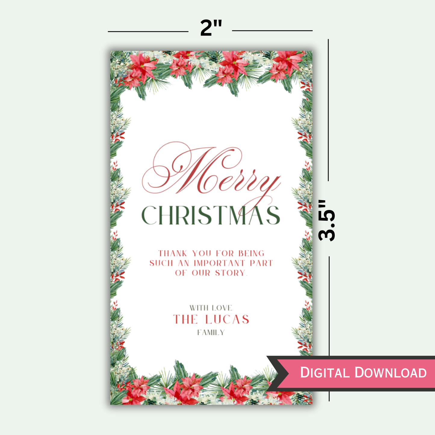 Christmas Gift Tag | Red and Green