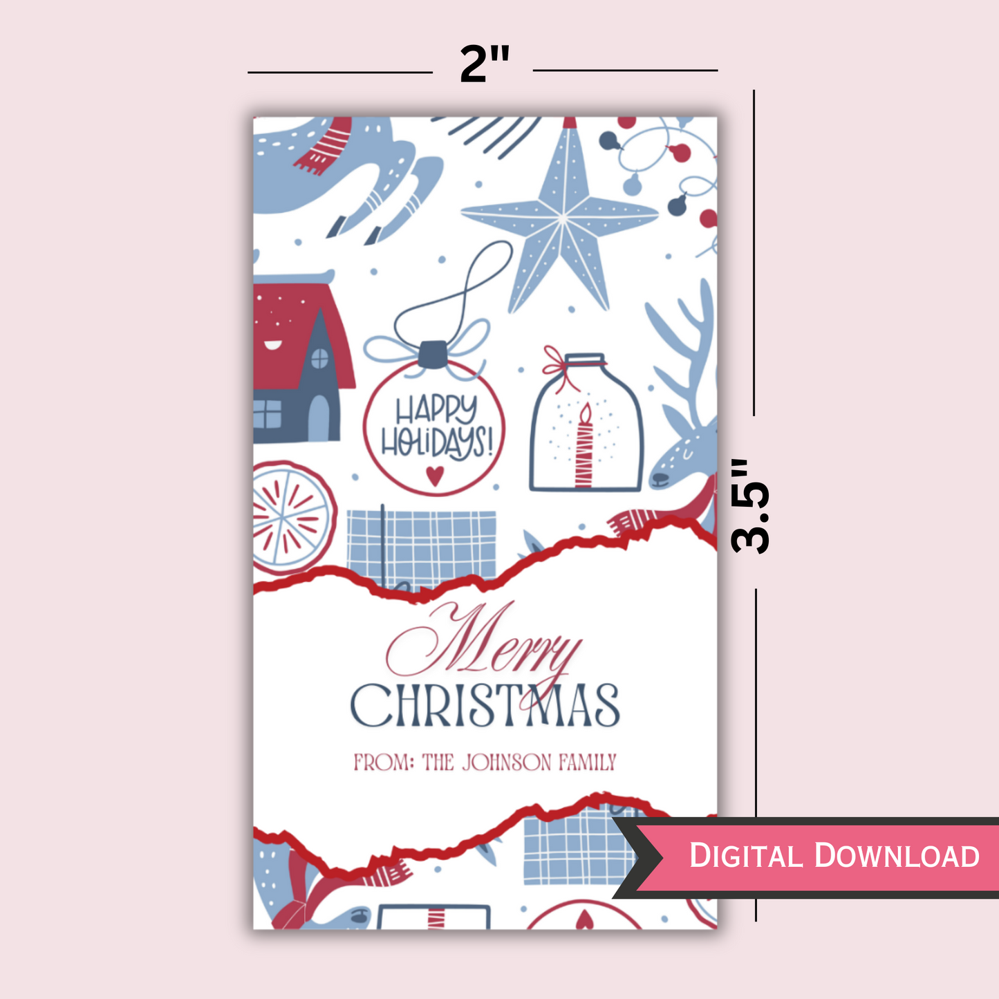 Christmas Gift Tag Set of 5 | Blue Winter
