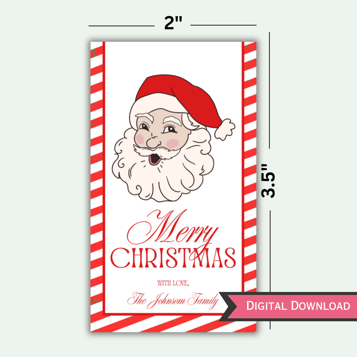 Santa Merry Christmas Gift Tag 01