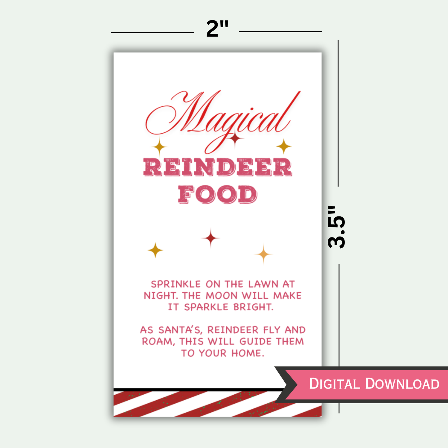 Reindeer Food Tag