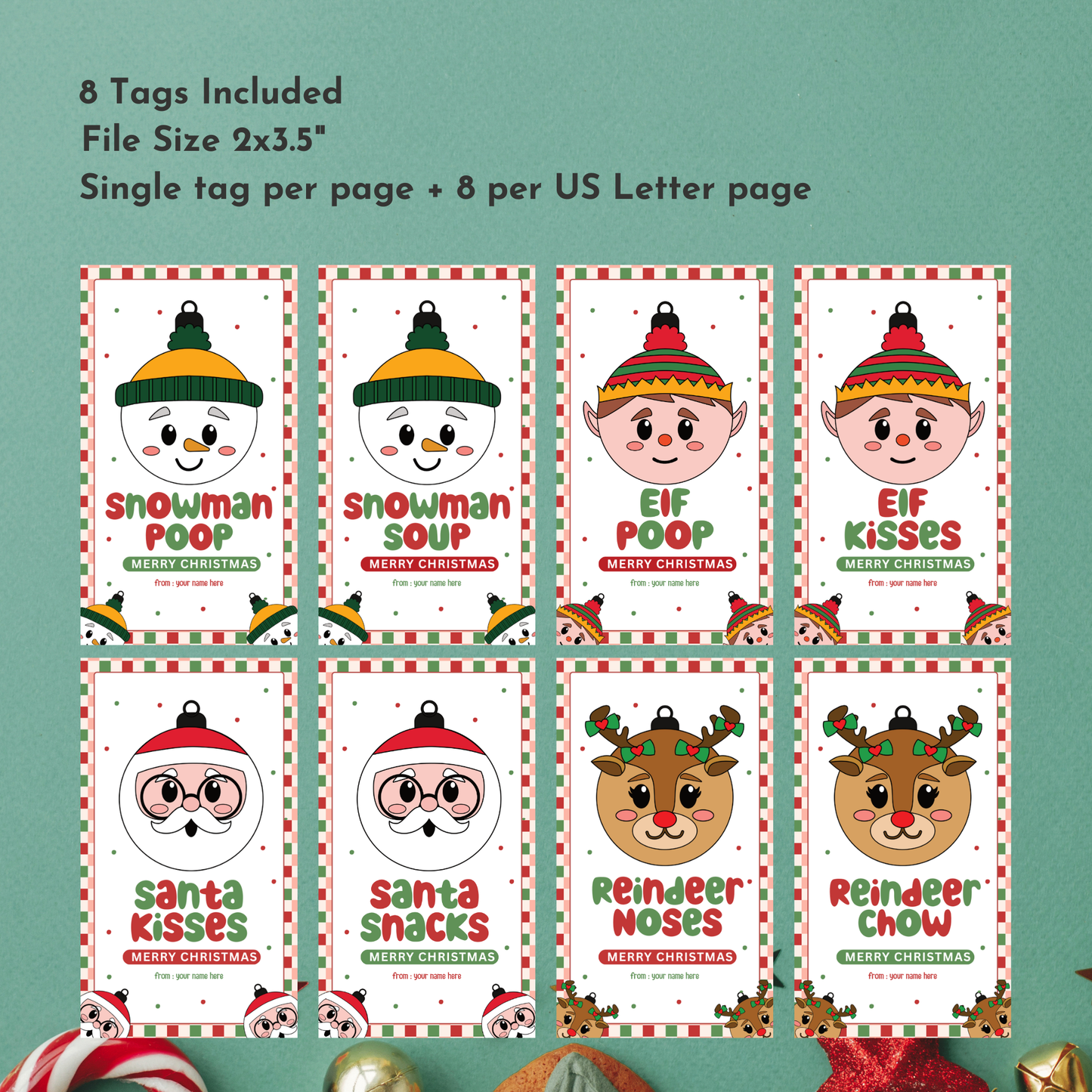 Christmas Gift Tags | Set of 8