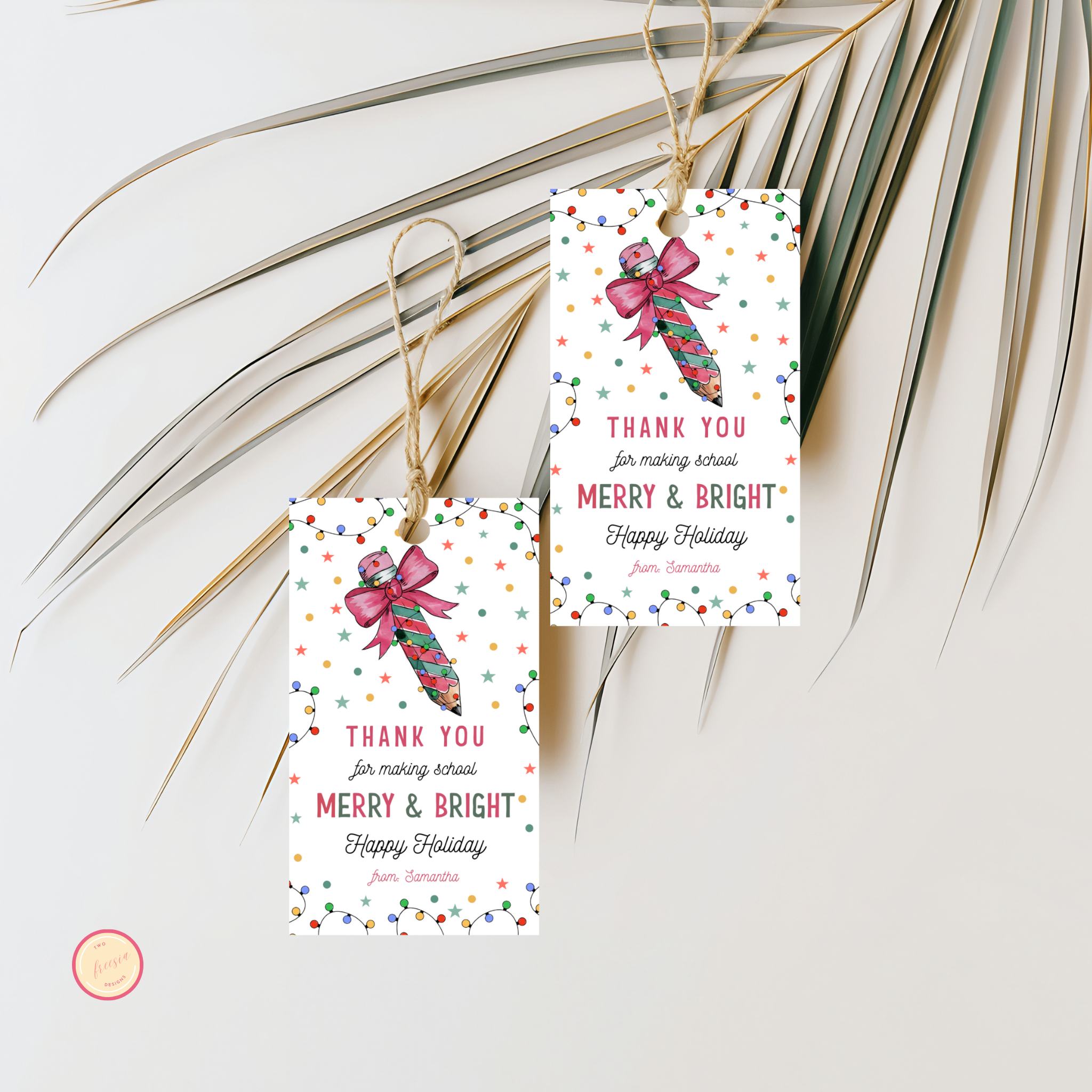 Winter Pencil Gift Tag - 01