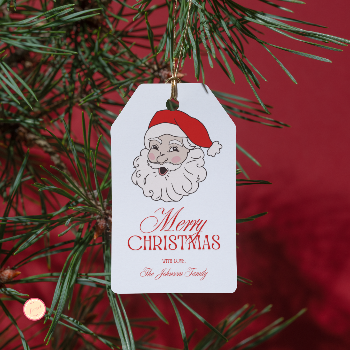 Santa Merry Christmas Gift Tag