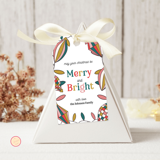 Merry & Bright Christmas Gift Tag