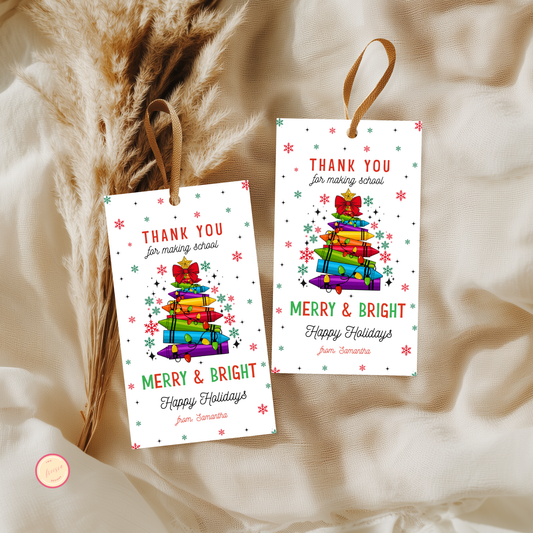 Winter Crayon Gift Tag