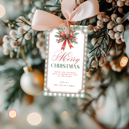 Christmas Gift Tag | Green and Red