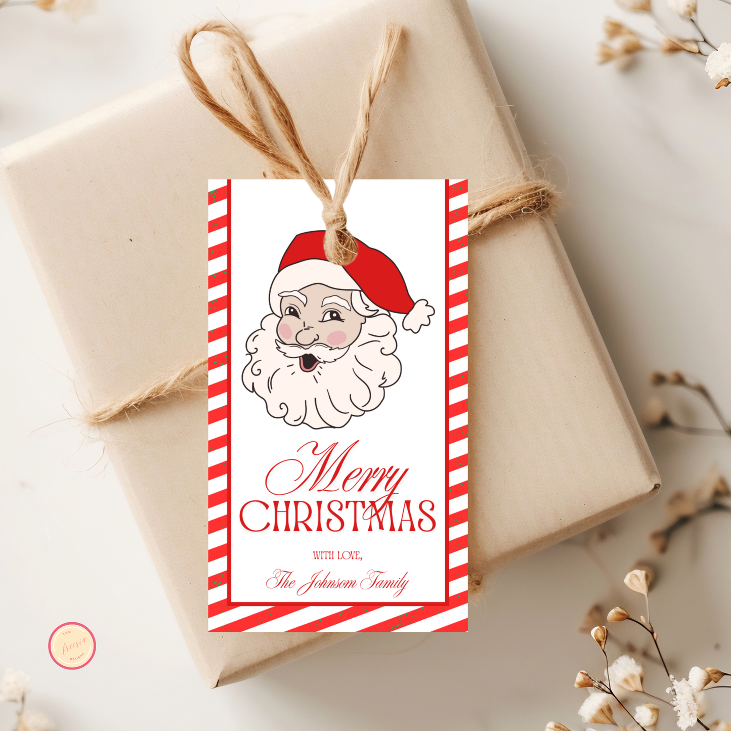 Santa Merry Christmas Gift Tag 01