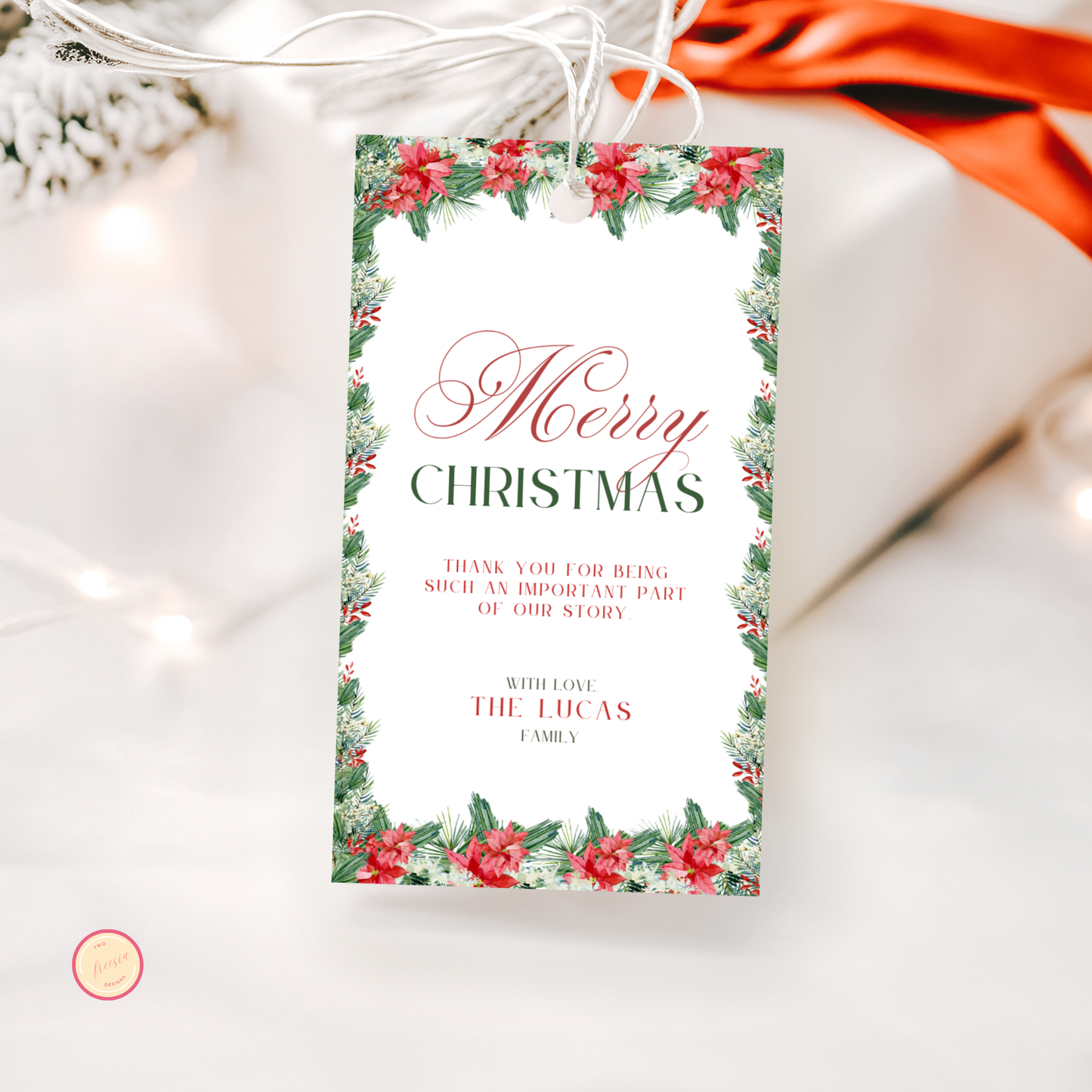 Christmas Gift Tag | Red and Green