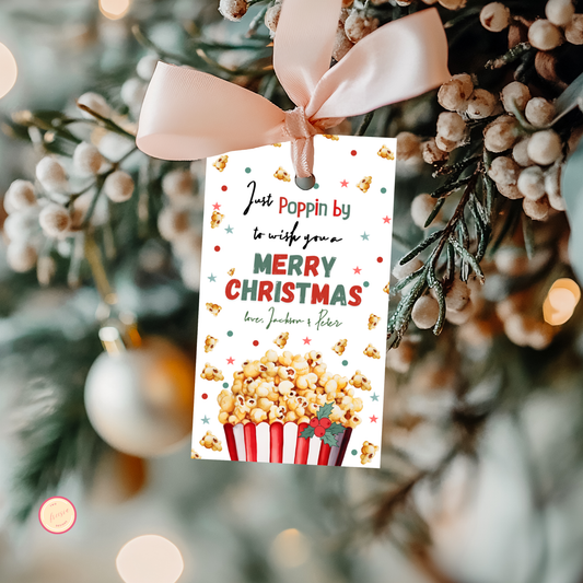 Popcorn Christmas Gift Tag