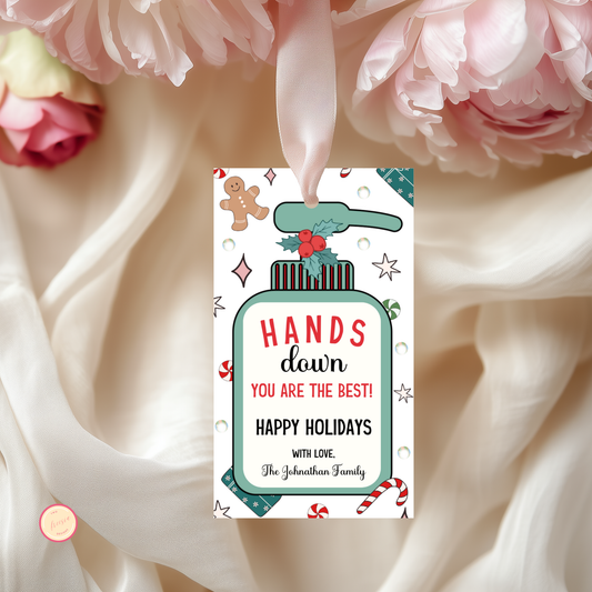 Hand Sanitizer Christmas Tag