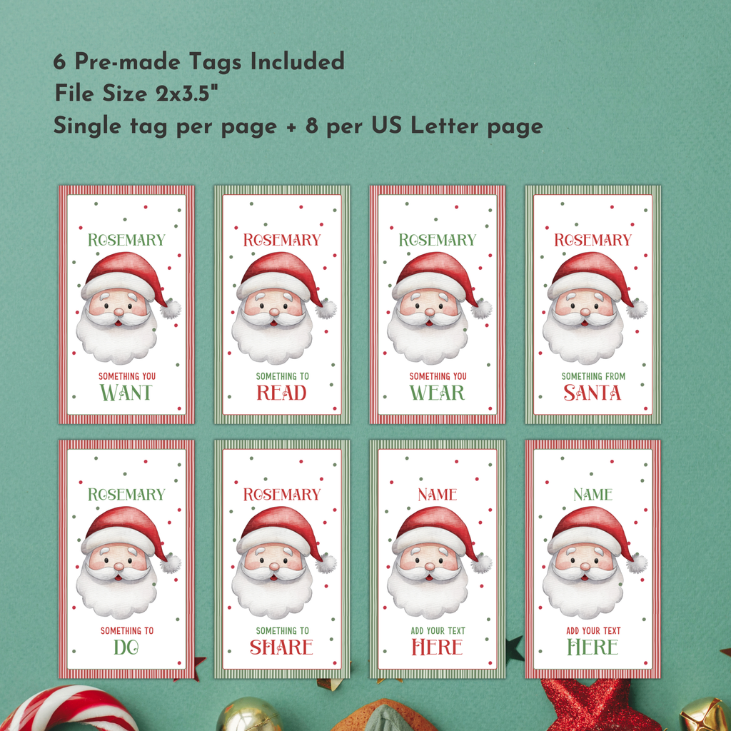 Want Need Wear Read Gift Tags