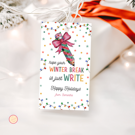 Winter Pencil Gift Tag