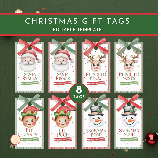Set of 8 Christmas Gift Tags
