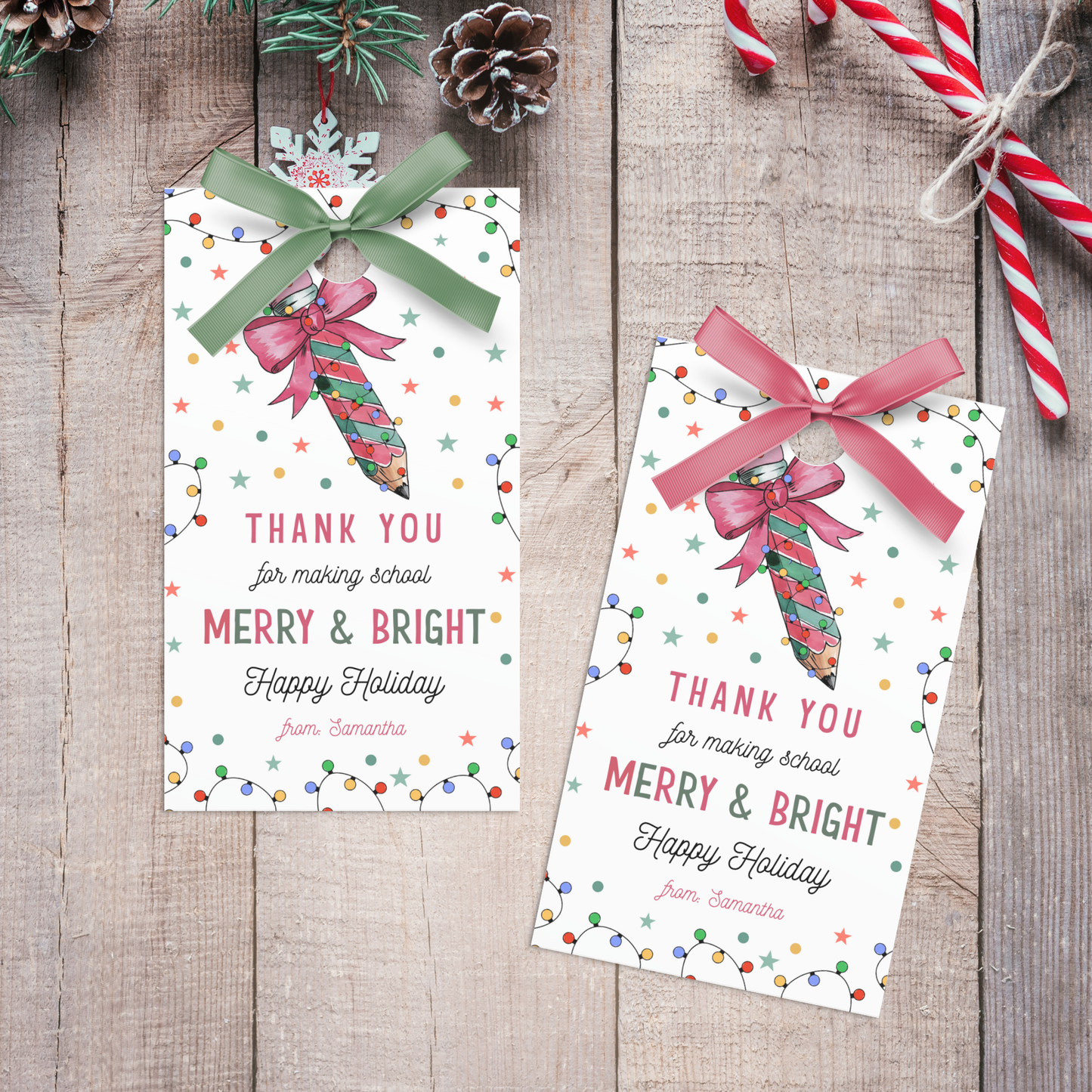Winter Pencil Gift Tag - 01