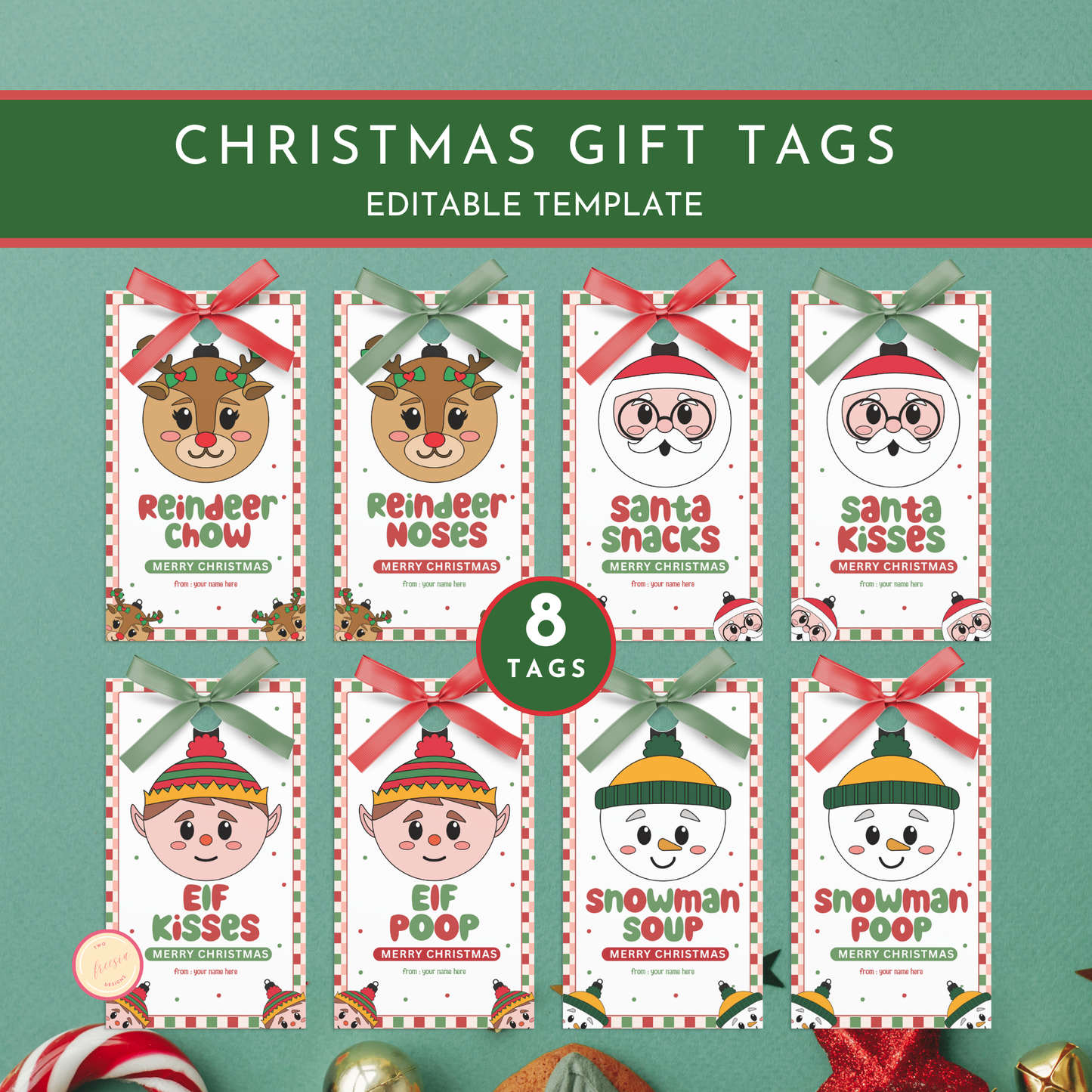 Christmas Gift Tags | Set of 8