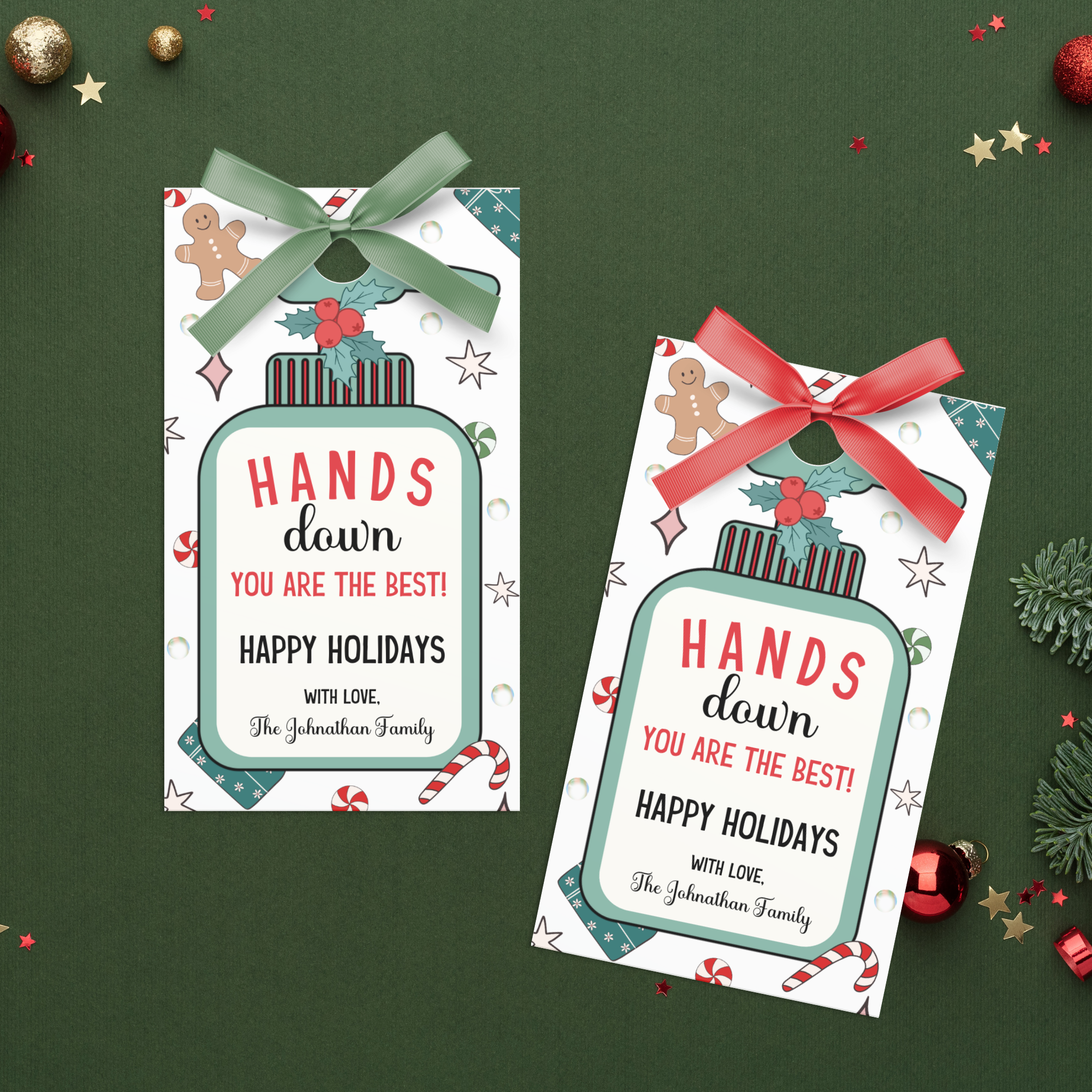 Hand Sanitizer Christmas Tag