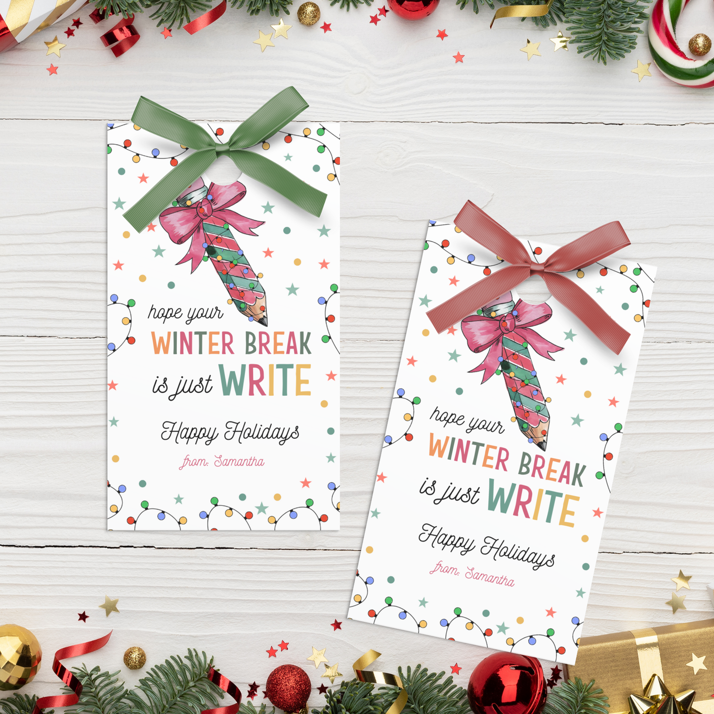 Winter Pencil Gift Tag