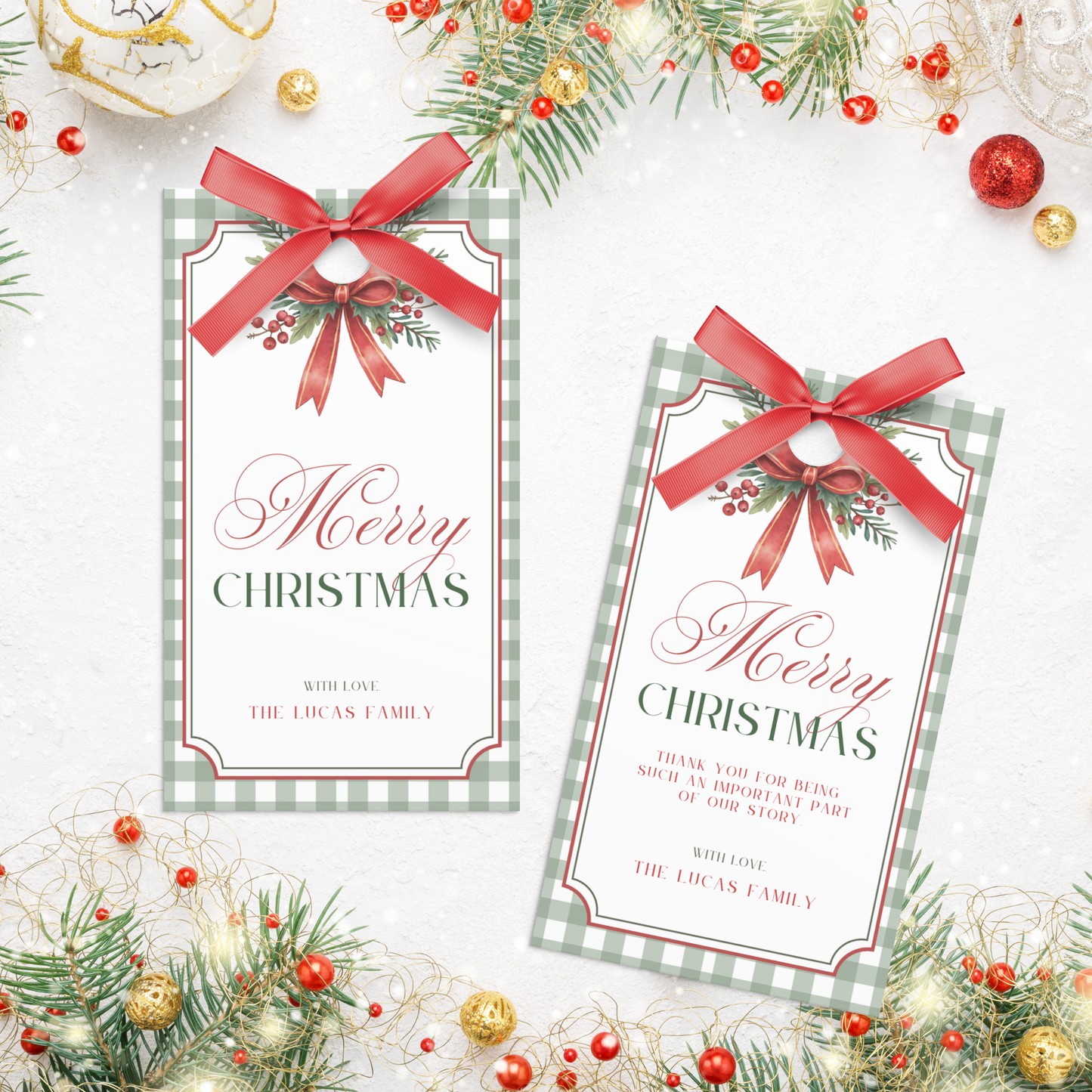 Christmas Gift Tag | Green and Red