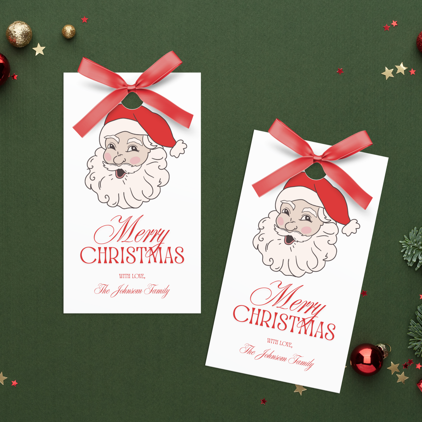Santa Merry Christmas Gift Tag