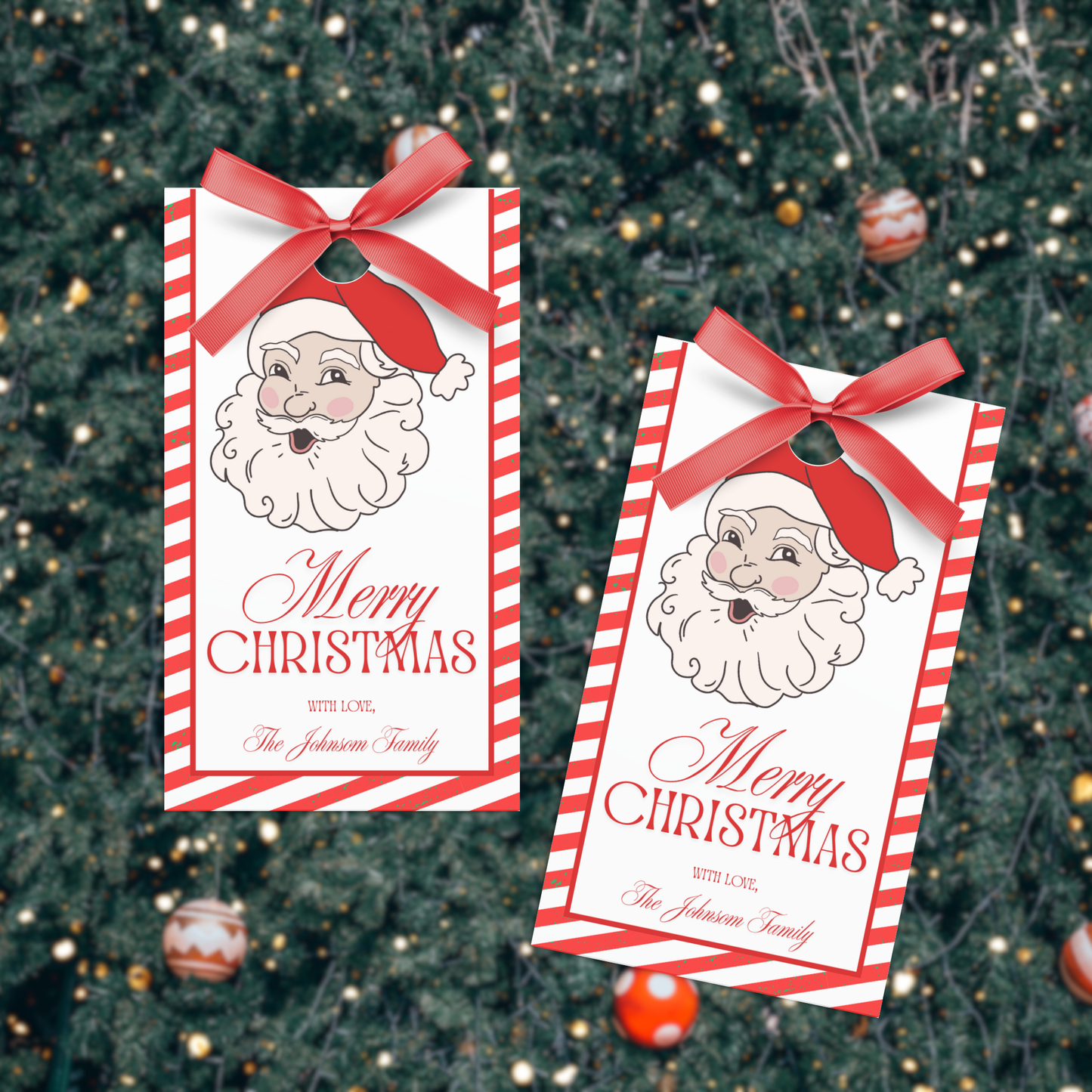 Santa Merry Christmas Gift Tag 01