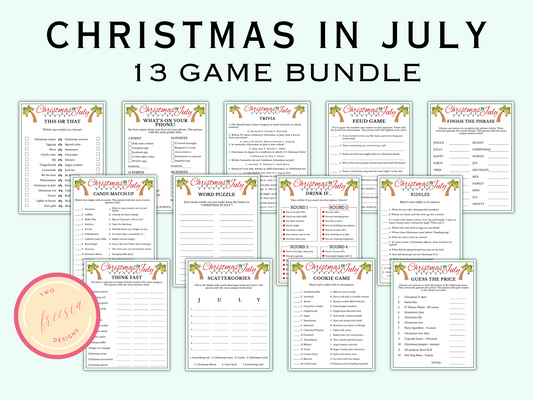 Christmas In July Party Games - 13 Games