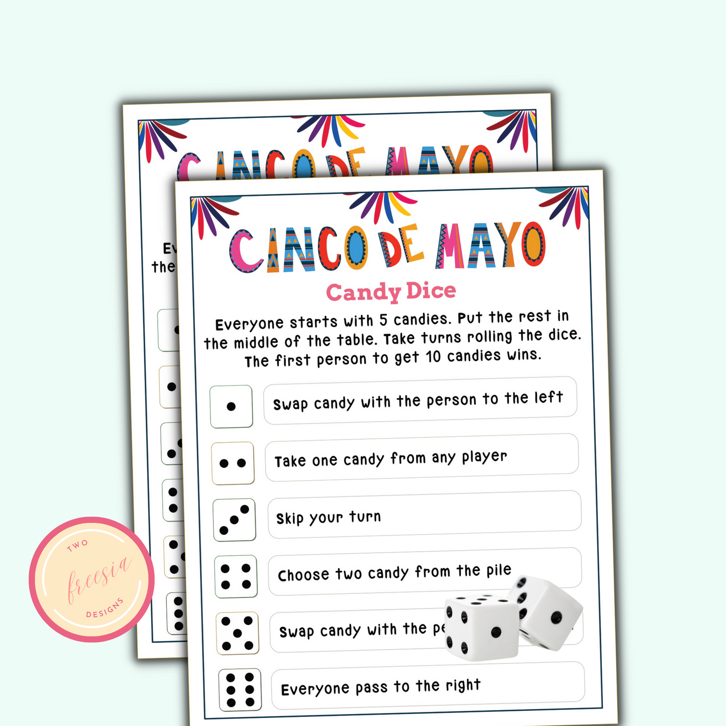 Candy Dice Game - Cinco de Mayo