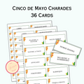 Cinco de Mayo Charades Game - 36 Cards