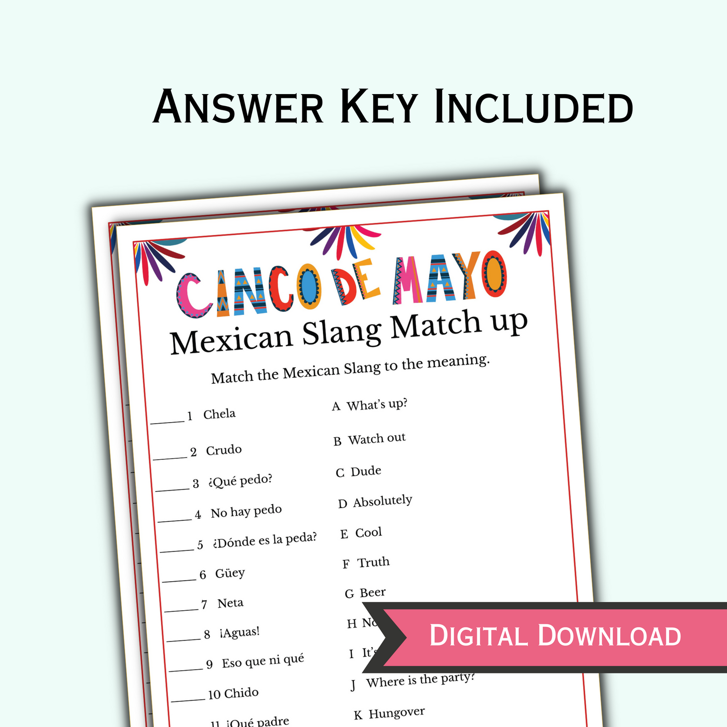 Mexican Slang Matchup Game