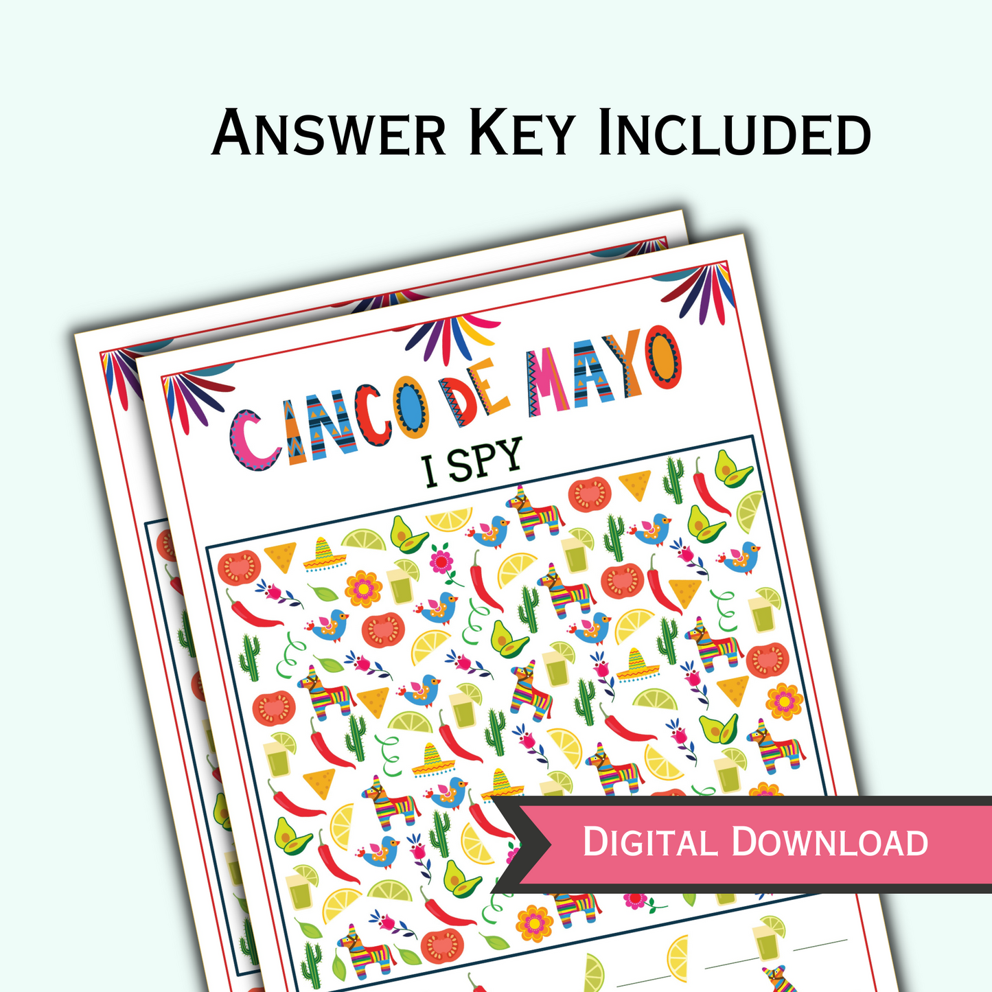 ISpy Game for Kids - Cinco de Mayo