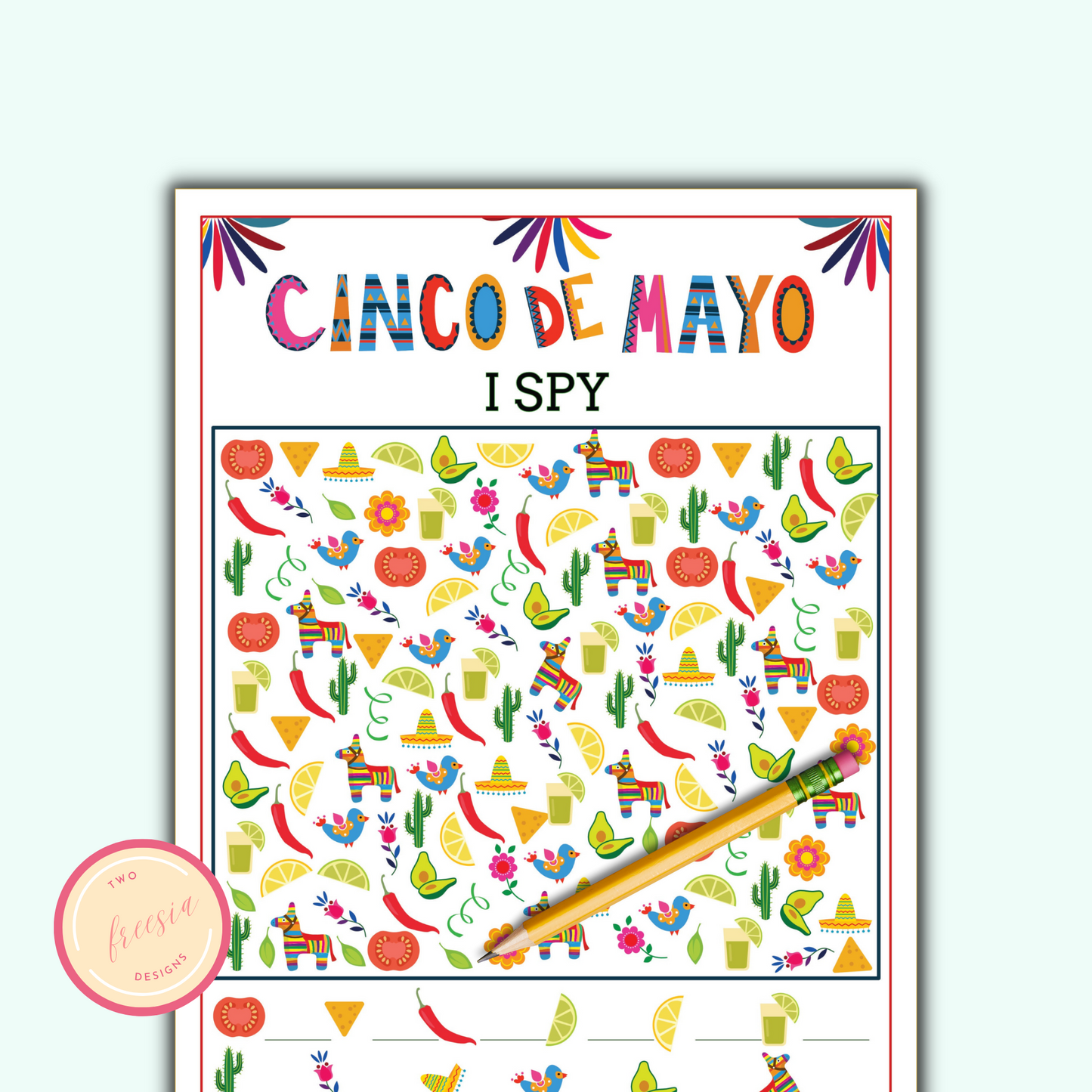 ISpy Game for Kids - Cinco de Mayo