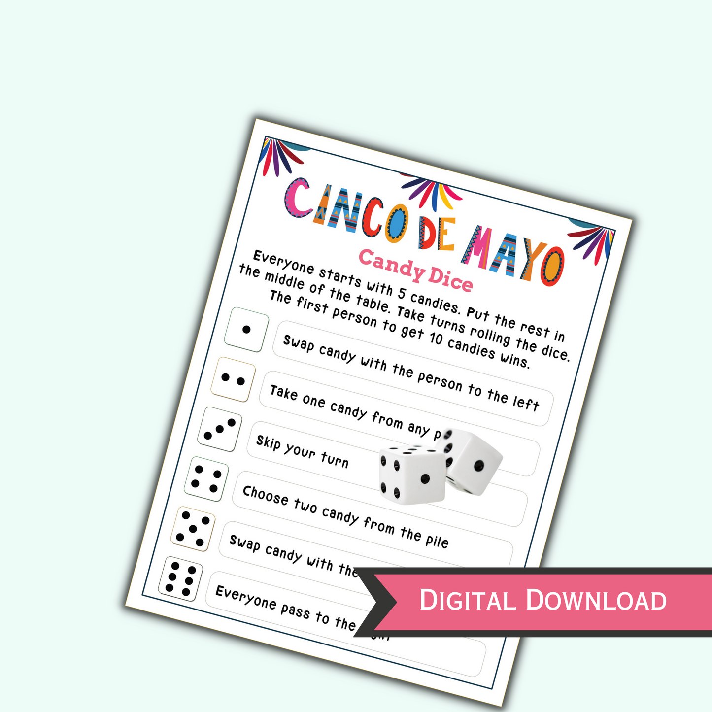 Candy Dice Game - Cinco de Mayo