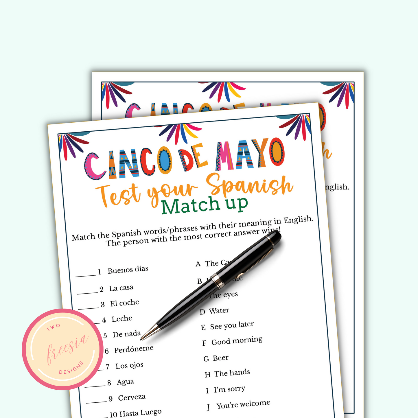 Test your Spanish Game - Cinco de Mayo