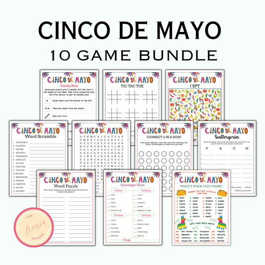 Cinco de Mayo Game Bundle for Kids - 10 Games