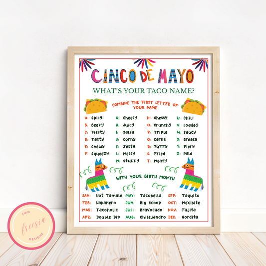 Wha's your Taco Name? - Cinco de Mayo Game