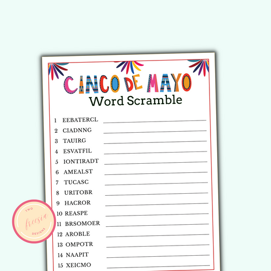 Cinco de Mayo Word Scramble Game