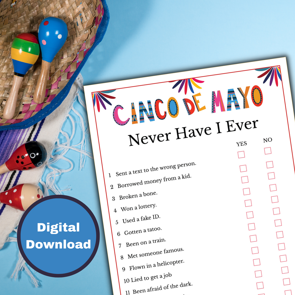 Never Have I Ever Game - Cinco de Mayo