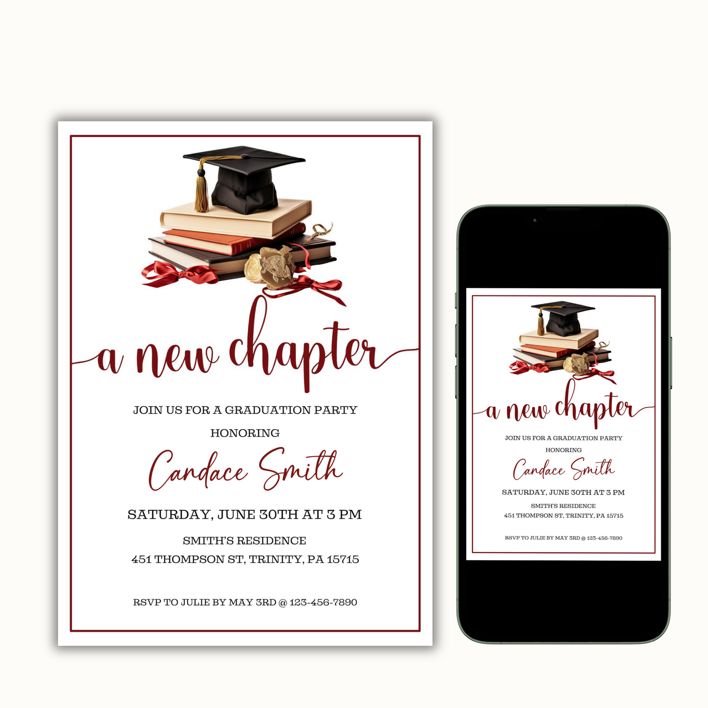 Grad Party Invite Template - A New Chapter