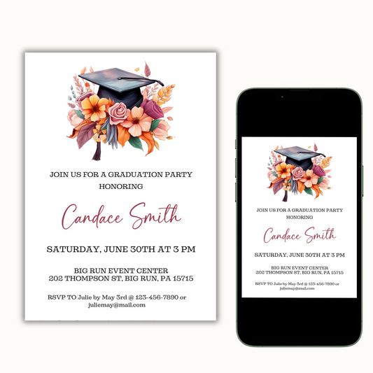 Editable Invitation Template - High School/College Grad