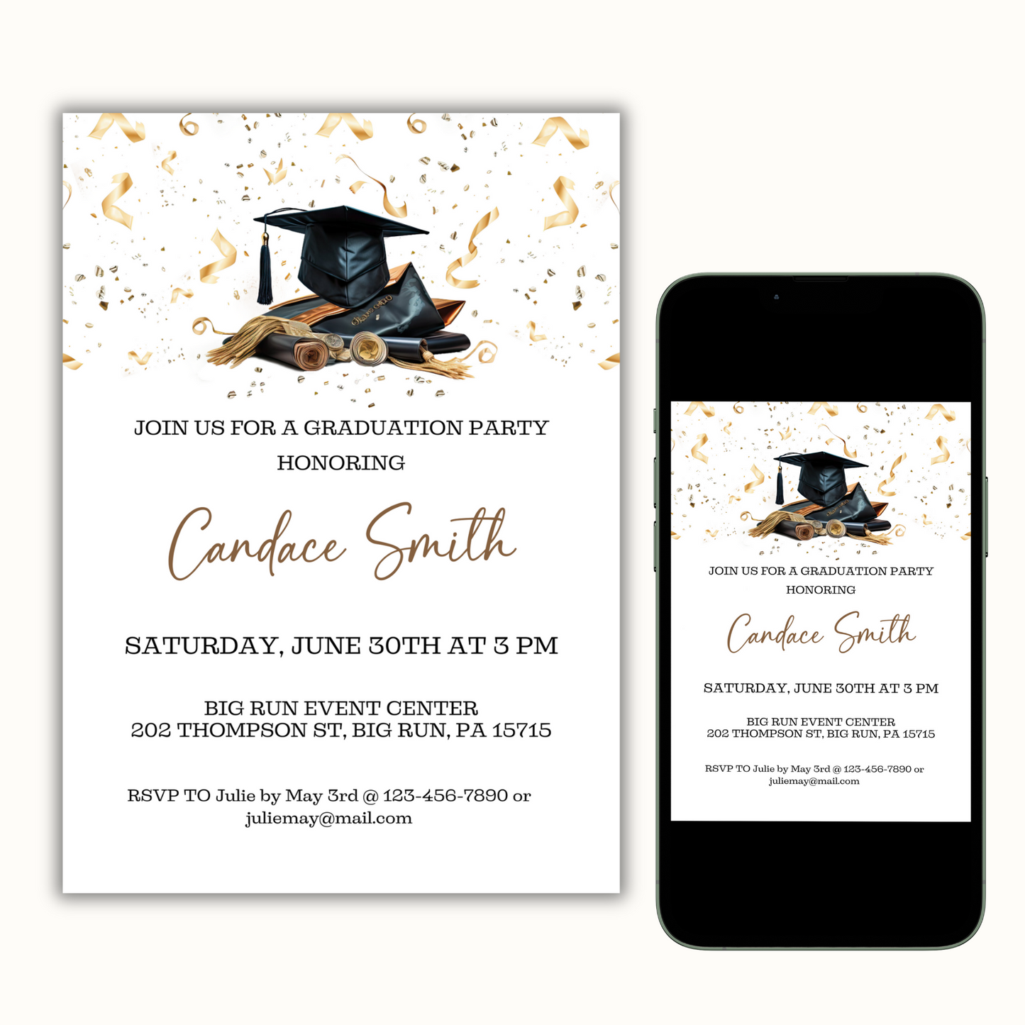 Graduation Invitation - Editable Template