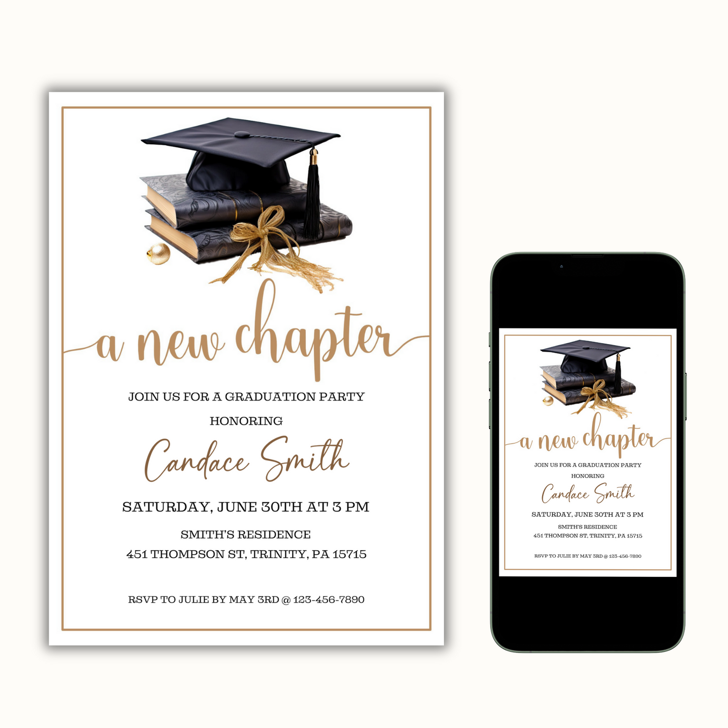 Graduation Invitation Template - A New Chapter