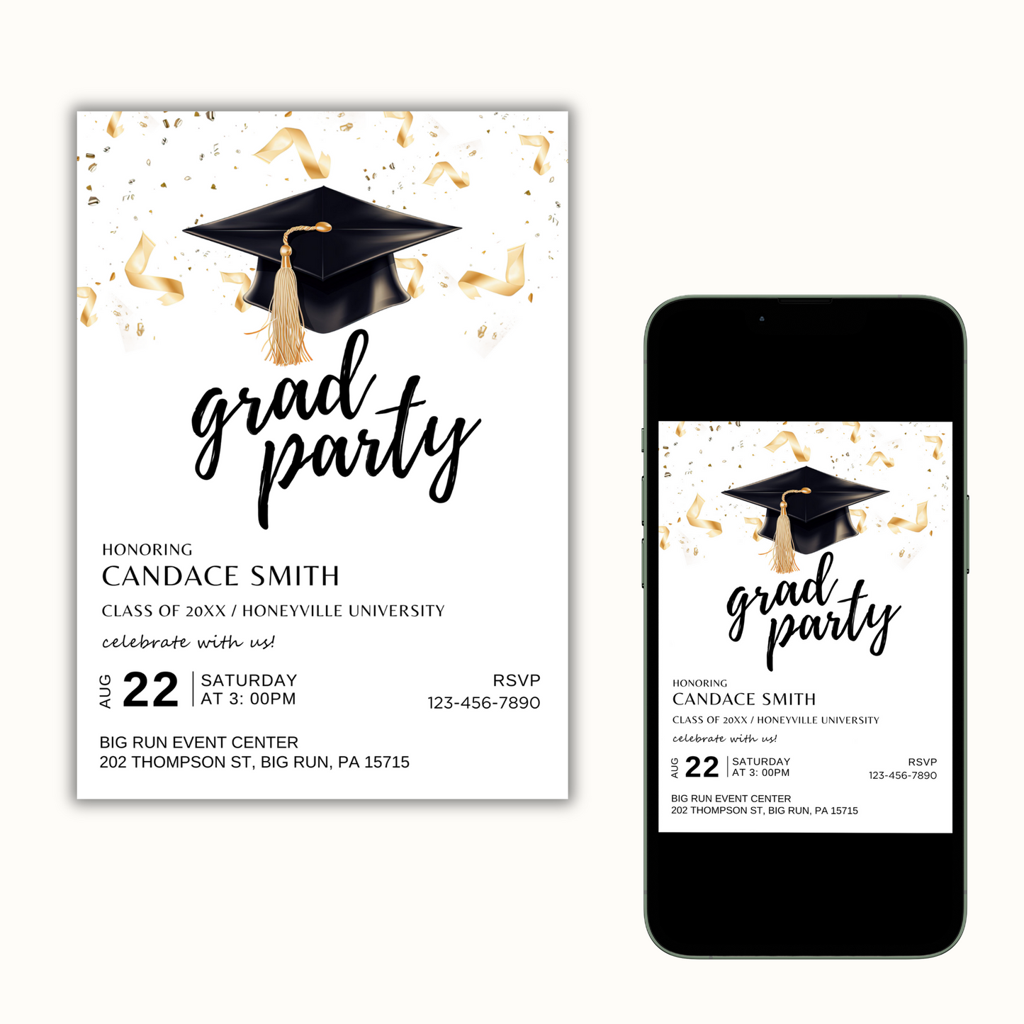 Editable Graduation Party Invitation Template