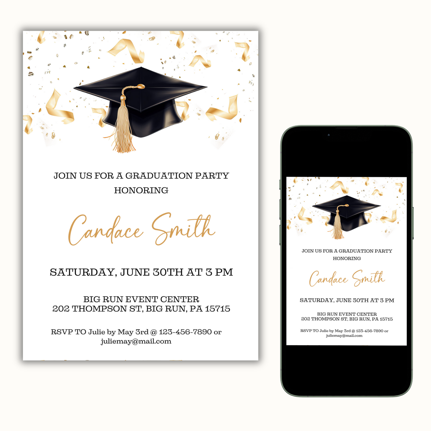 Graduation Invitation Template - College/High School Grad