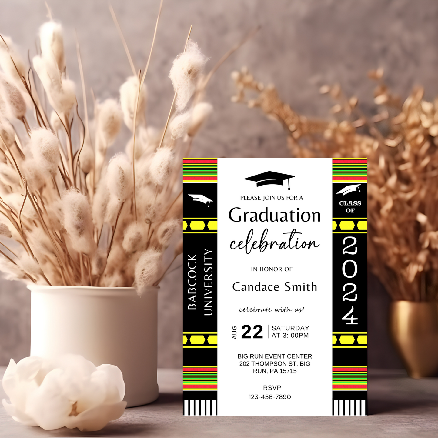 Kente Inspired - Graduation Invitation Template