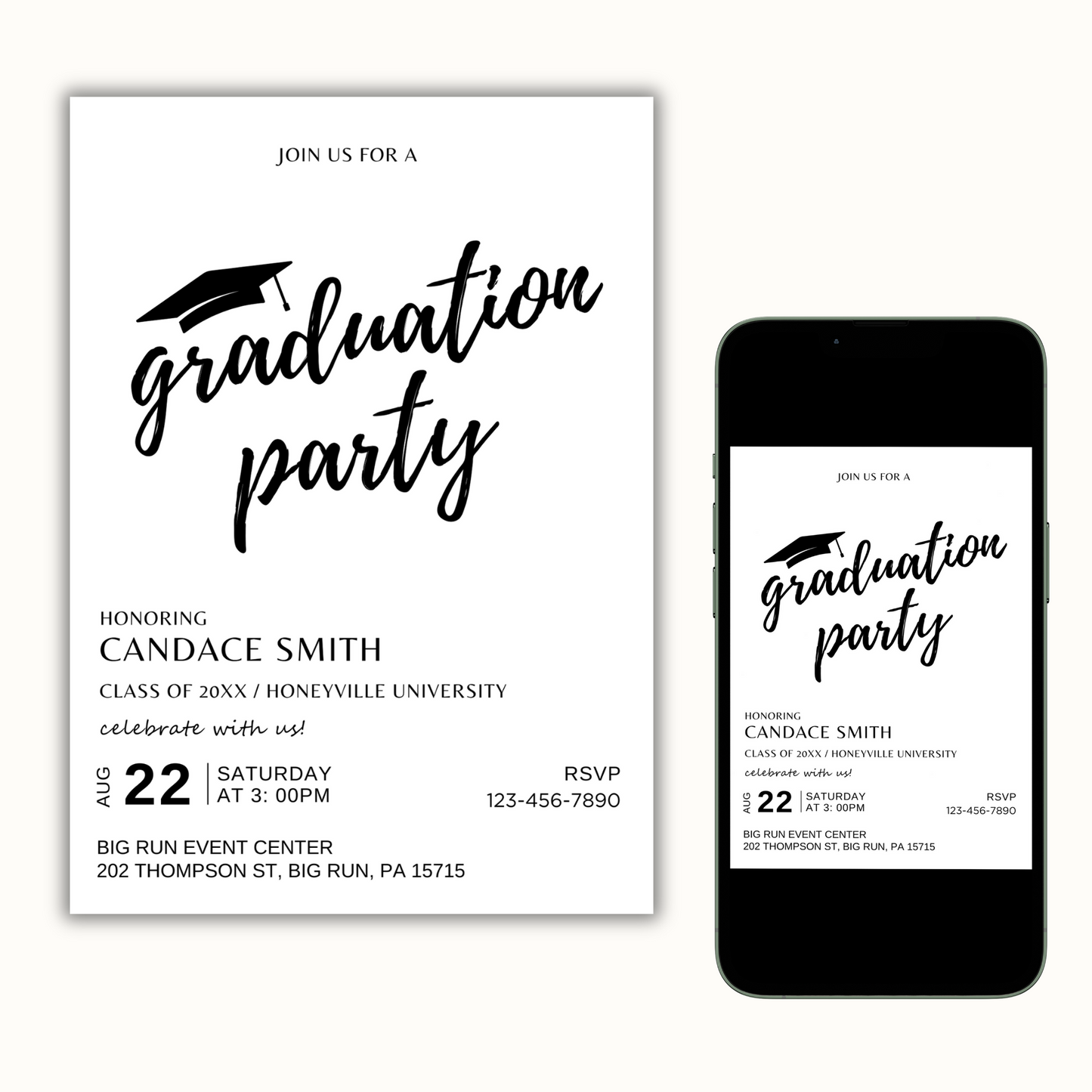 Graduation Party Invitation - Minimalist