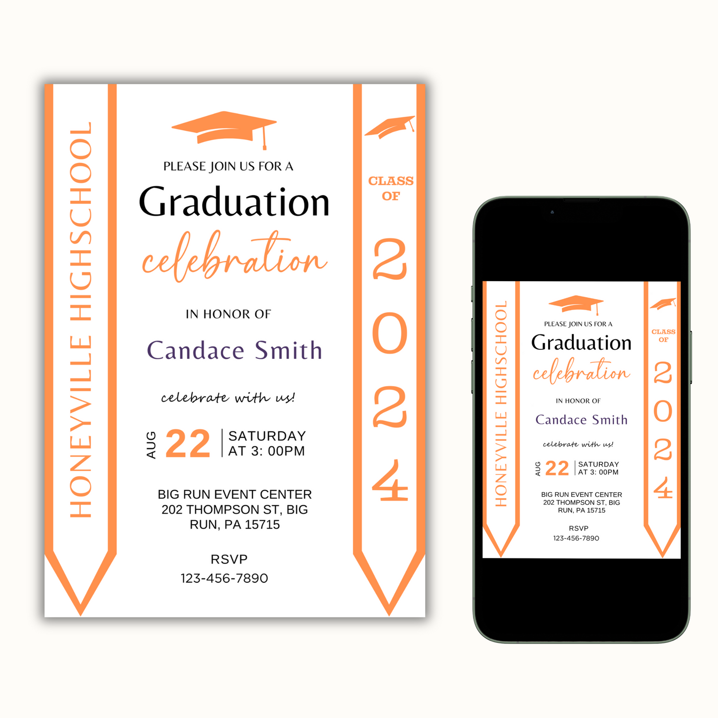 Editable Graduation Invitation with Photo