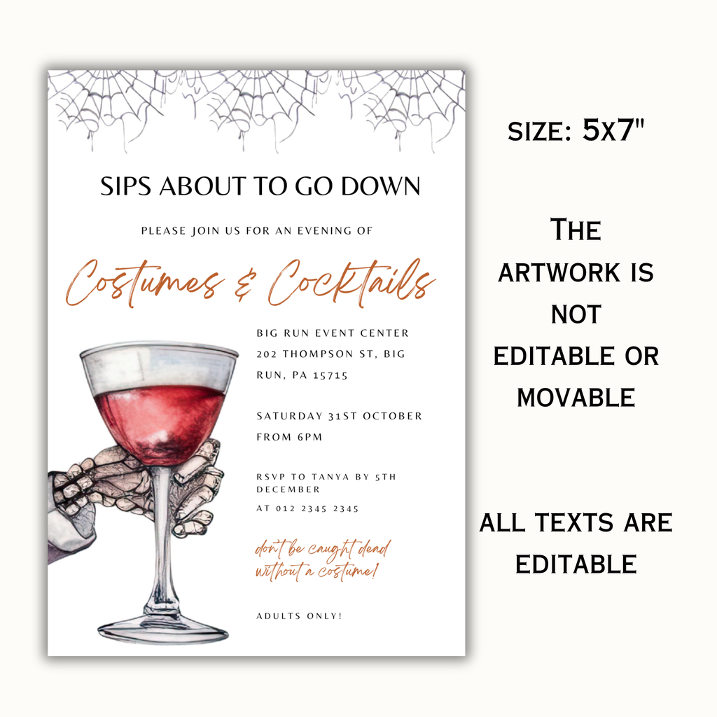 Halloween Costumes and Cocktails Invitation