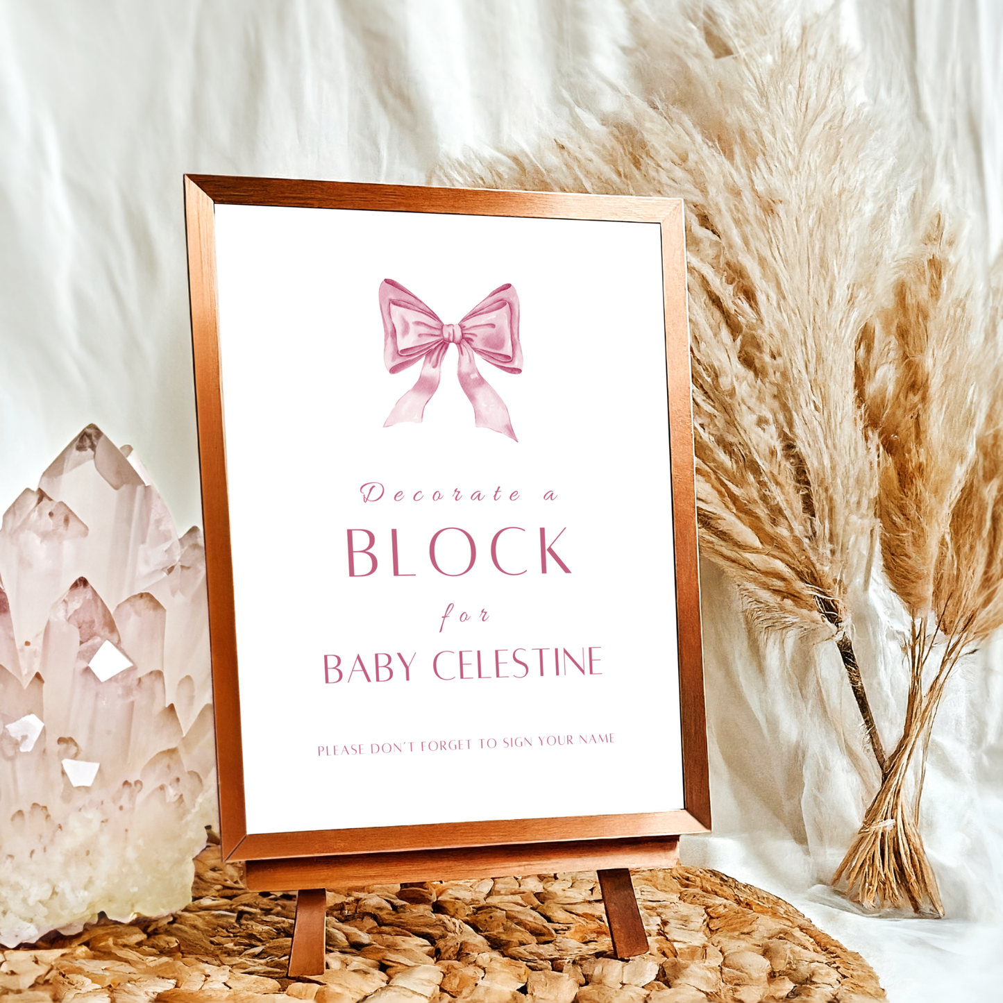 Decorate a block Sign - Pink Bow