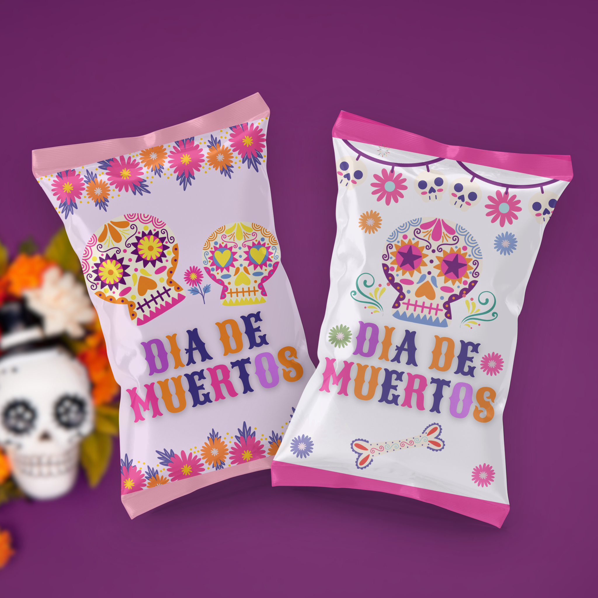 Dia de los Muertos Chip Bag Printable