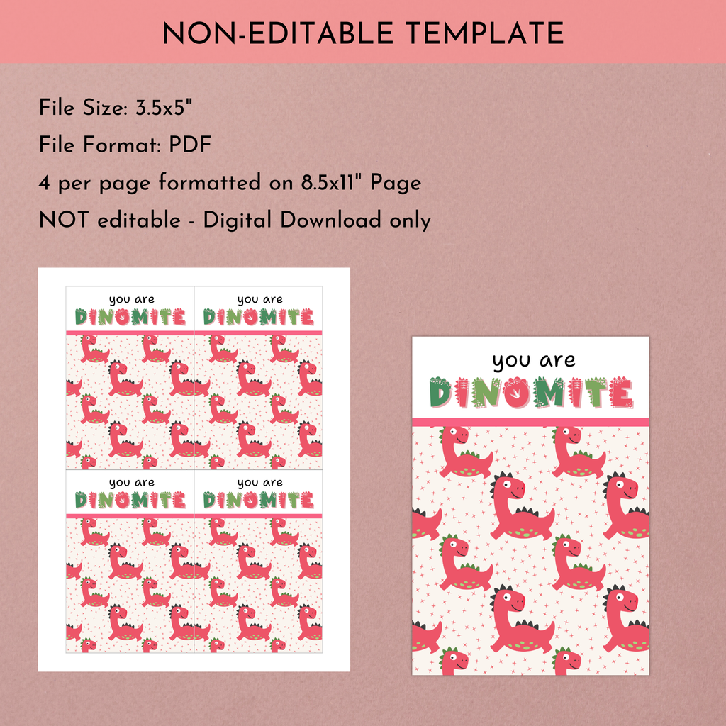 Dinosaur Cookie Card