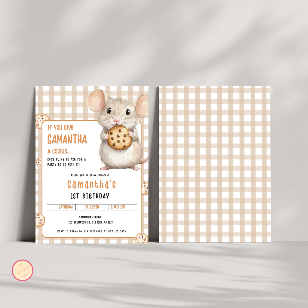 Mouse and Cookie Invitation Template